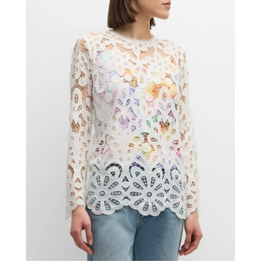 BNWT Johnny Was Lisetta Lace Blouse Sz XL